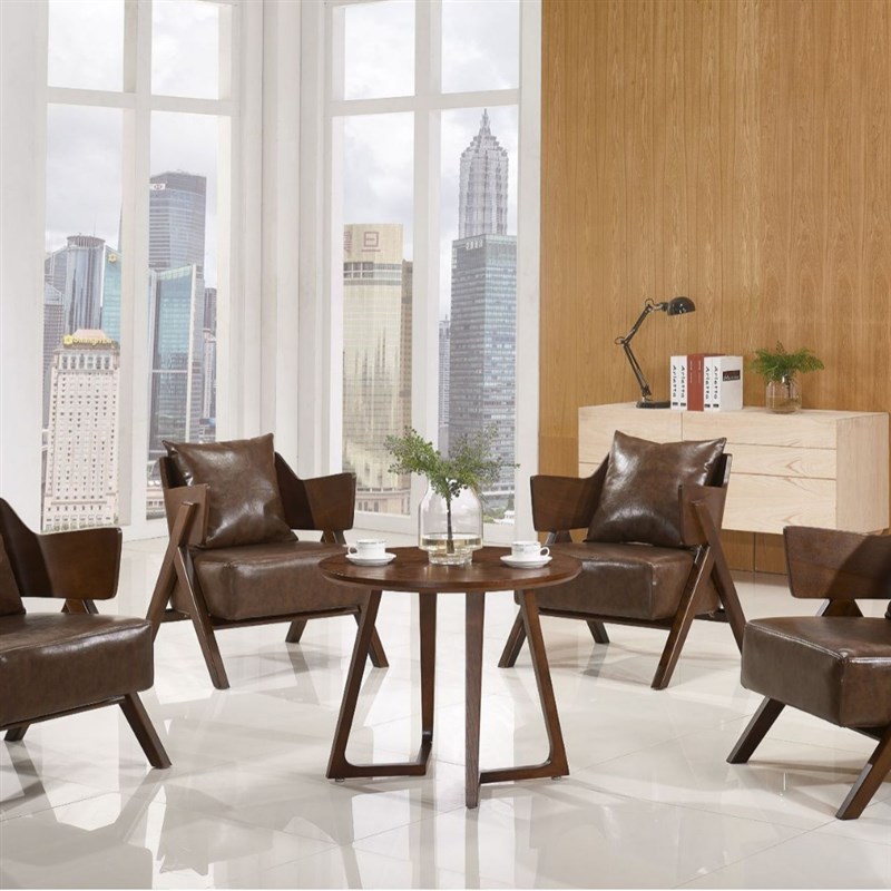 南京洽谈桌椅组合小圆桌一桌四椅 简约办公室售楼部接待会议室