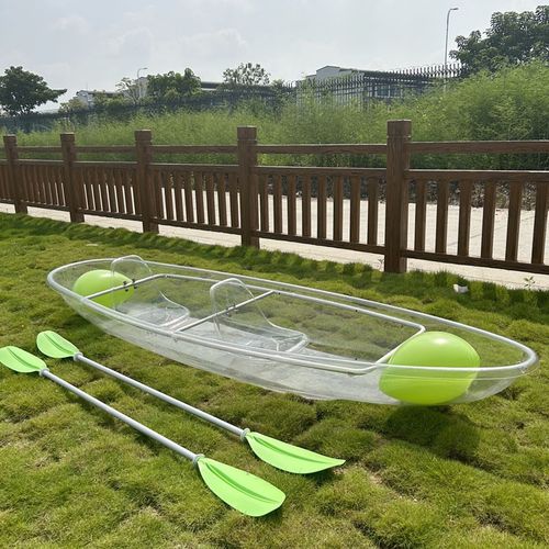 PC透明船户外水上透明皮划艇漂流船网红玻璃船旅游景区双人透明船