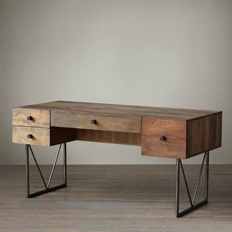 简约实木单人办公桌椅组合 家用卧室书房电脑桌 公司职员办公桌子