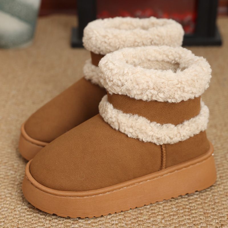 雪地靴女加厚底加绒冬季短靴东北