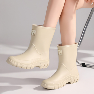 水鞋女款防水防滑通勤百搭2026新款软底雨鞋女士中筒涉水靴雨天鞋