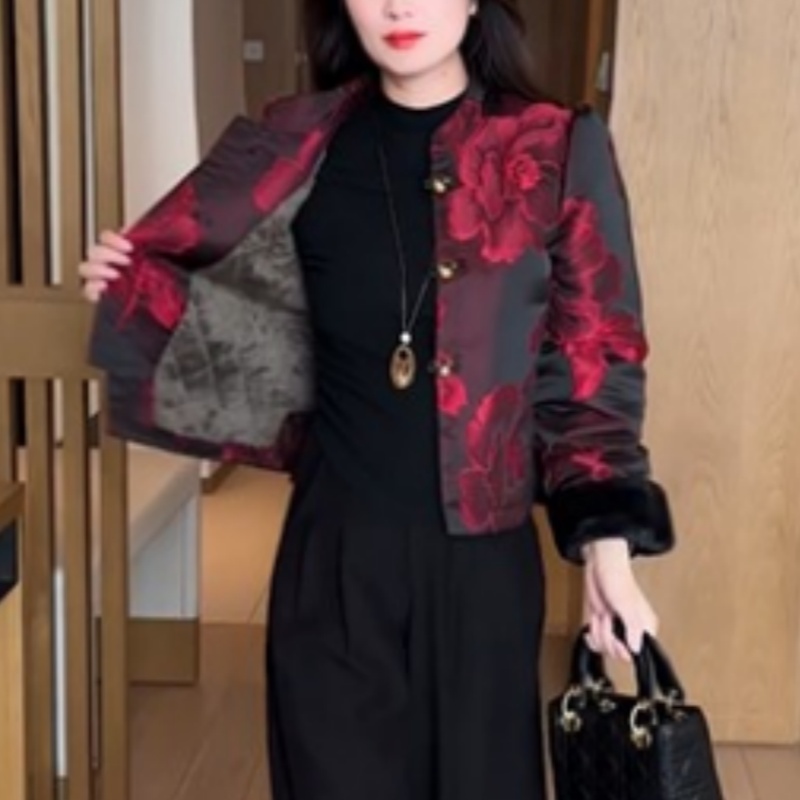 新中式复古加厚短外套