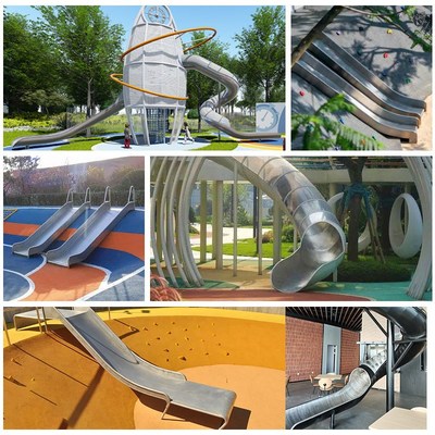 大型不锈钢滑梯定制户外儿童游乐场设备攀爬架攀岩墙组合游乐设施
