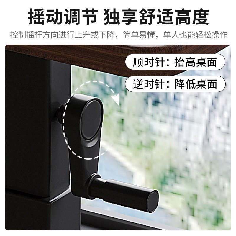 可移动升降床边桌家用办公学习笔记本电脑桌站立式工作台演讲桌子