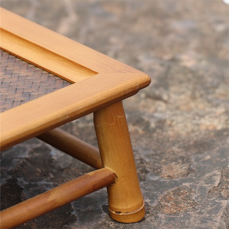 竹编茶盘托盘茶具长方形复古茶托盘小桌子款精品竹编干泡台