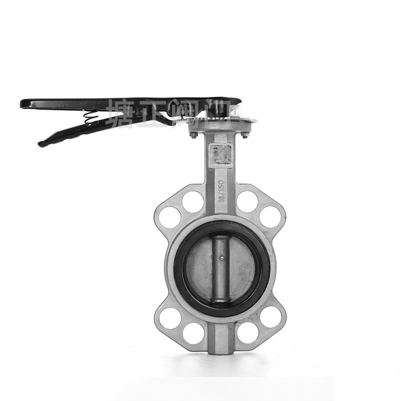 不锈钢手柄对夹蝶阀 D71X-16P dn50/200不锈钢手柄软密封双向蝶阀