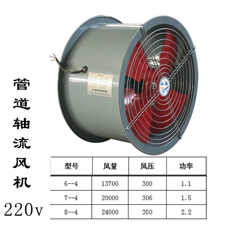 SF低噪声220V管道轴流风机380V工业抽风机岗位排气扇强力固定