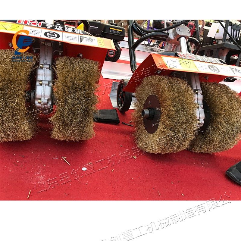 钢结构楼板生锈打磨机械钢结构屋顶翻新机手推式钢丝刷除锈设备