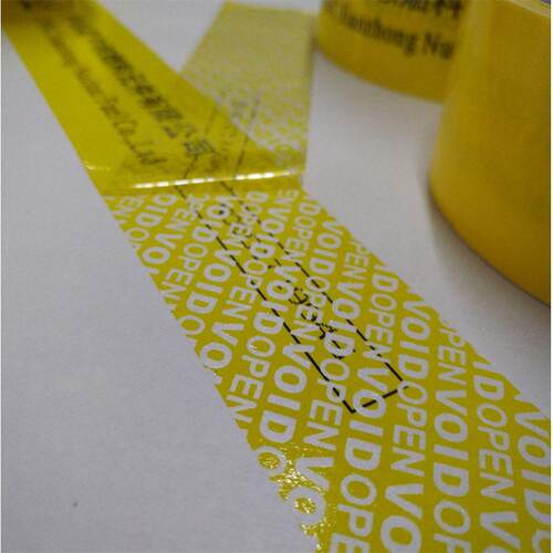 防伪 防盗 防拆撕开留字封箱胶带 VOID VOIDOPEN48mm黑黄银红胶带