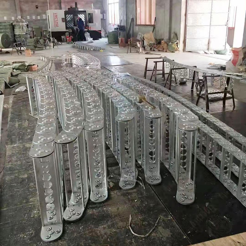 金属拖链穿线油管桥式钢制不锈钢金属坦克链全封闭型钢铝拖链
