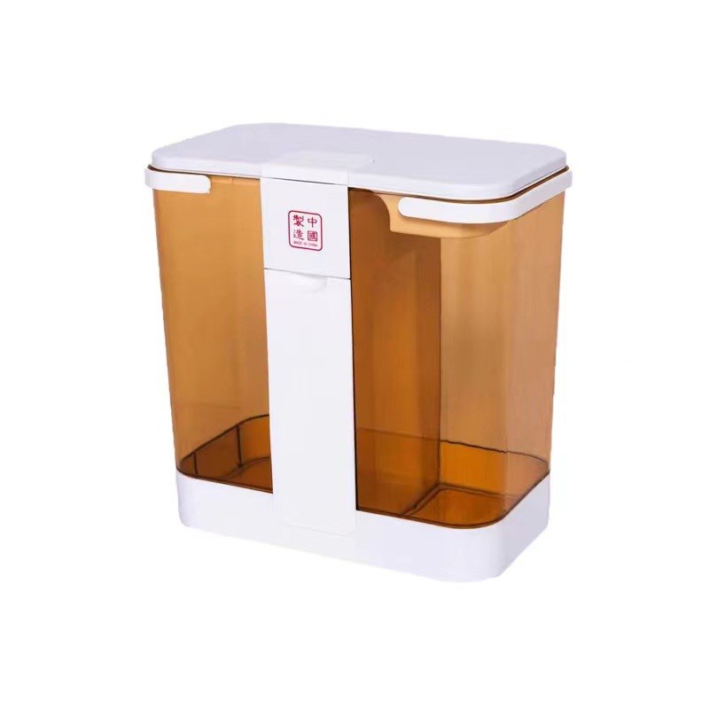 按压密封厨余桶茶水桶 茶道干湿分离茶渣桶 双分类垃圾桶收纳桶