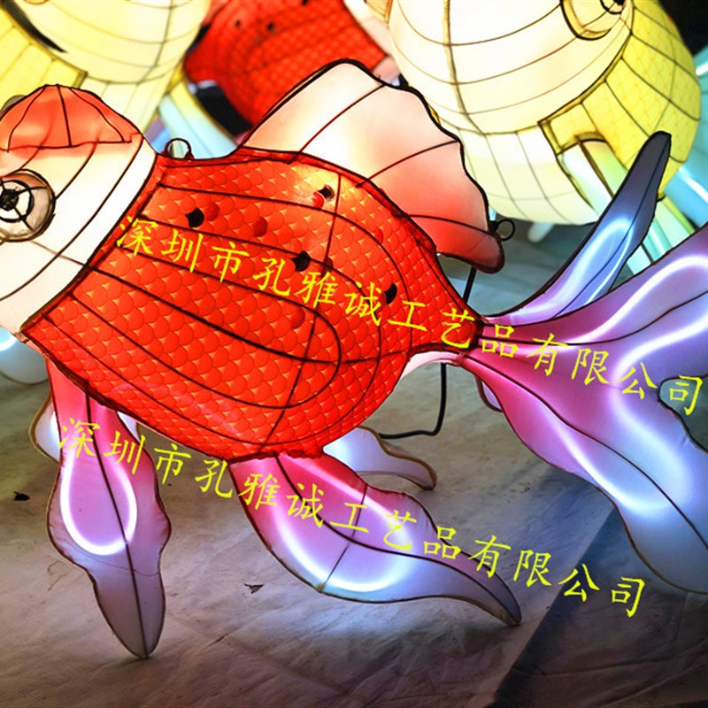 金鱼花灯老虎鲤鱼灯笼创意鱼灯传统手工民间艺术灯景区亮化现货定