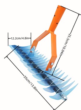 跨境可拆卸草坪枯草耙茅草耙园林落叶耙松土器土壤耙Thatch Rake