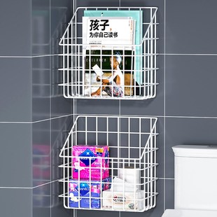 浴室可壁挂收纳架免打孔洗澡壁挂式 衣架收纳柜墙壁衣物置物篮篮子
