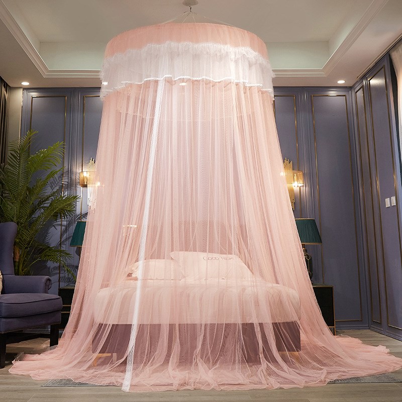 圆顶蚊帐吊顶1.8米1.5m床2家用双人公主风单人加密免安装吸顶落地