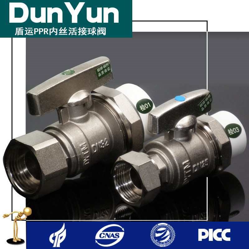 全铜PPR6分内丝双活接球阀暖通回水阀1寸内丝转32PPR活接阀门