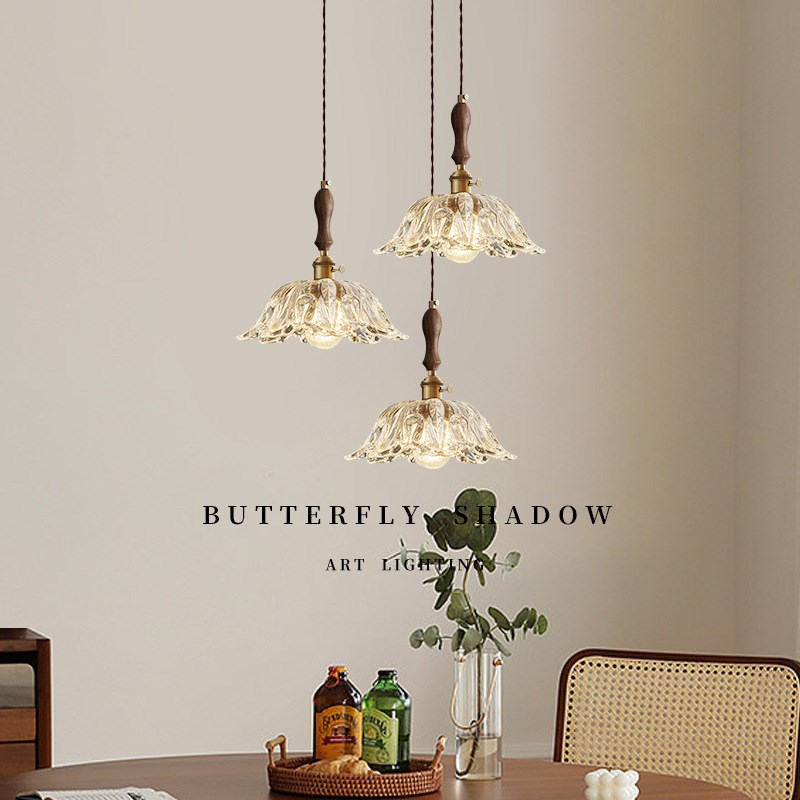法式 田园风 餐厅 吊灯 三头 混搭 圆盘 玻璃 圆桌灯 日式 民宿灯