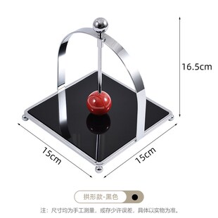 银色拱形带球纸巾架高级感方形纸巾座酒店餐厅台面餐巾纸压纸座