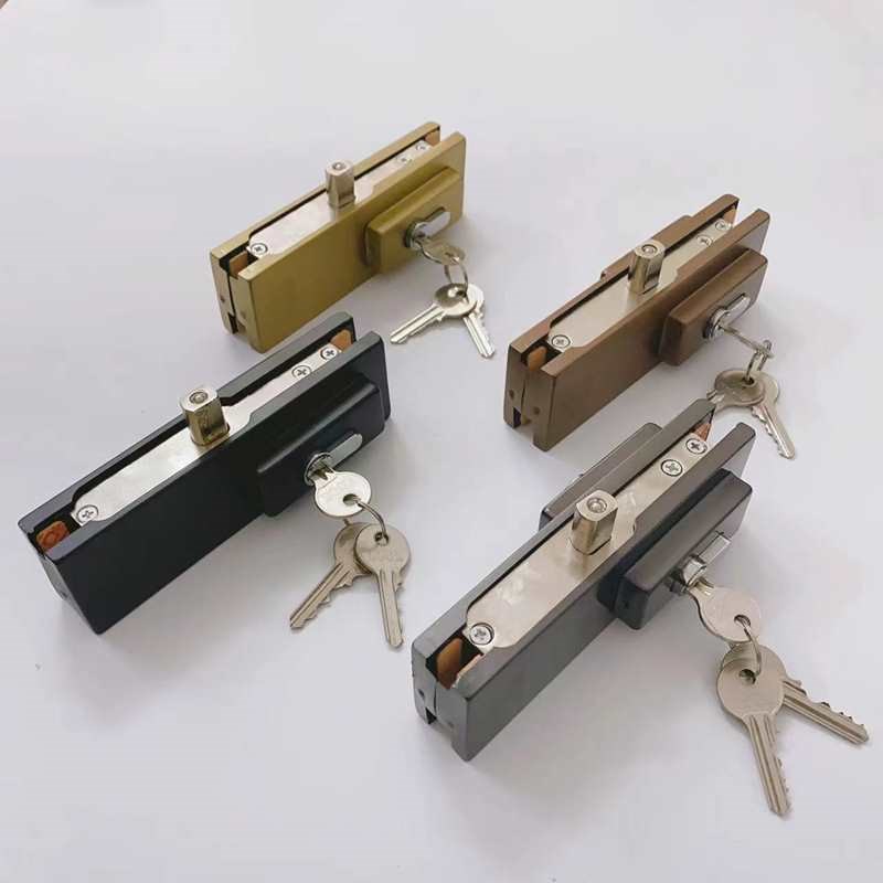 无框门玻璃门地锁商铺大门办公室地弹簧门锁夹门夹钢化门地插销锁