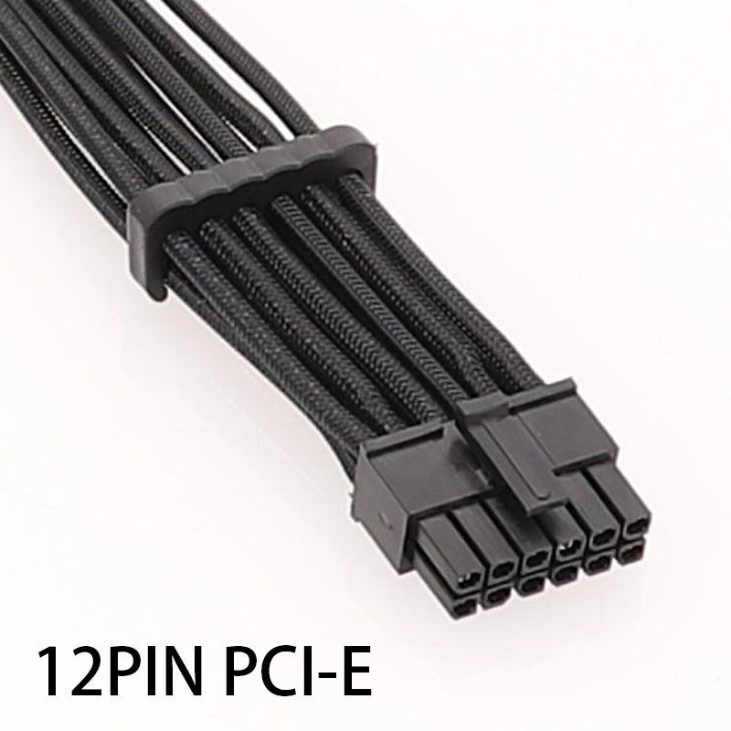 电脑显卡RTX30系列3070 3090 12P转双8P转接延长线显卡连接线白色