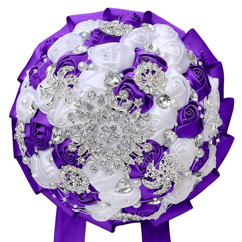 厂家直销 韩式婚礼新娘手捧花 创意缎带花束婚庆用品结婚捧花W631