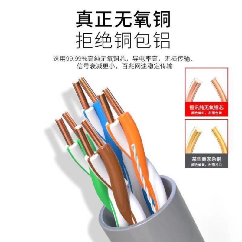 安普北创 超五类网线8芯双绞线 无氧铜CTA5E 305米工程监控网络线