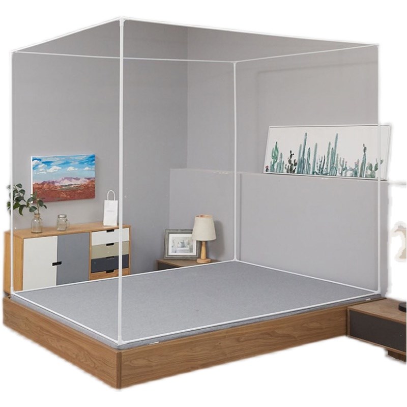 拉链防摔坐床蚊帐方顶支架杆子白色铁艺烤漆管三通配件1.8通用2道