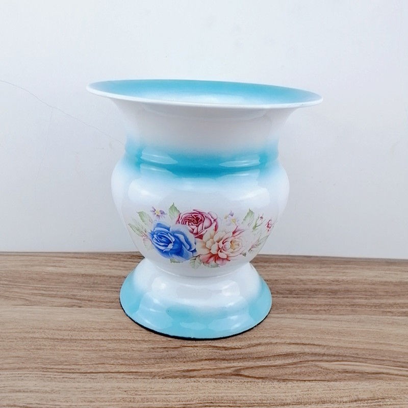 老式加厚搪瓷痰盂矮痰桶小孩搪瓷尿盆尿桶老人坐便器婚庆喜庆痰盂