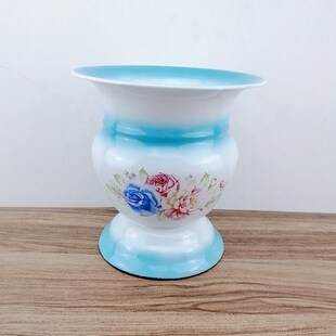 老式加厚搪瓷痰盂矮痰桶小孩搪瓷尿盆尿桶老人坐便器婚庆喜庆痰盂