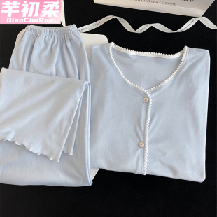 家居服套装 薄绒保暖长袖 加厚高级感 2025新款 海岛绒睡衣女春秋冬季