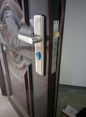 .家用门锁防盗门拉手套装铜锁芯锁体加厚把手通用型大门入户门