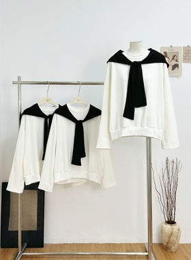 LiHuiEr李慧儿 多伦多雾信 2025新款秋冬白色卫衣运动休闲套装女