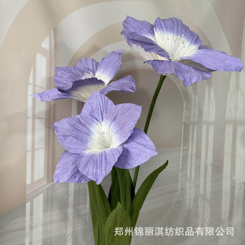 百合花纸花手工晕染婚庆道具装饰仿真花婚礼背景路引花摄影橱窗用