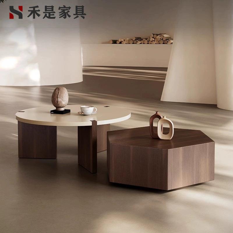 现代简约家用客厅北欧网红轻奢大小茶几边几组合设计师圆形小户型