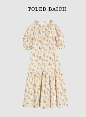 Toled Baich柠夏序曲 圆领法式气质轻奢欧若风宽松连衣裙BE2L0803