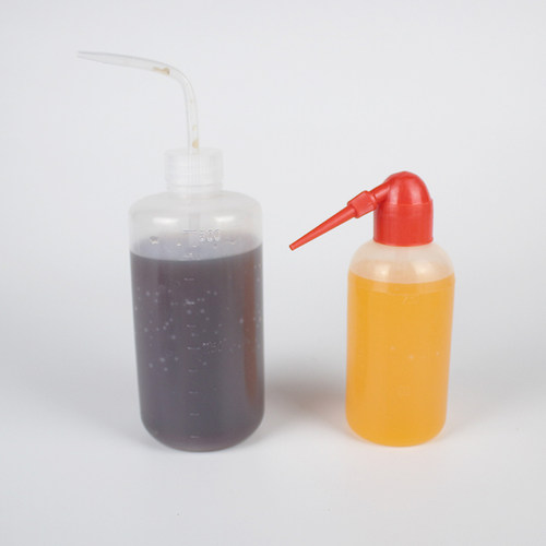 塑料洗瓶实验室弯嘴红嘴清洗瓶带刻度吹气弯头冲洗瓶250-500ml