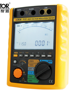 胜利  数字绝缘电阻测试仪VC3123  高压兆欧表 摇表 250V/2500V