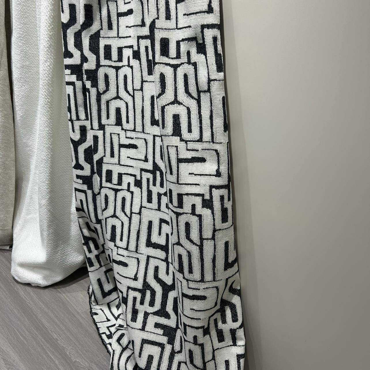 沙发布几何图案麻质感抽象线条现代简约色织提花沙发布面料