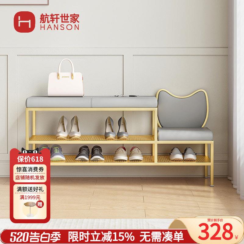 轻奢换鞋凳家用门口鞋架可坐亲子穿鞋凳玄关入户鞋柜长条一体坐凳图片
