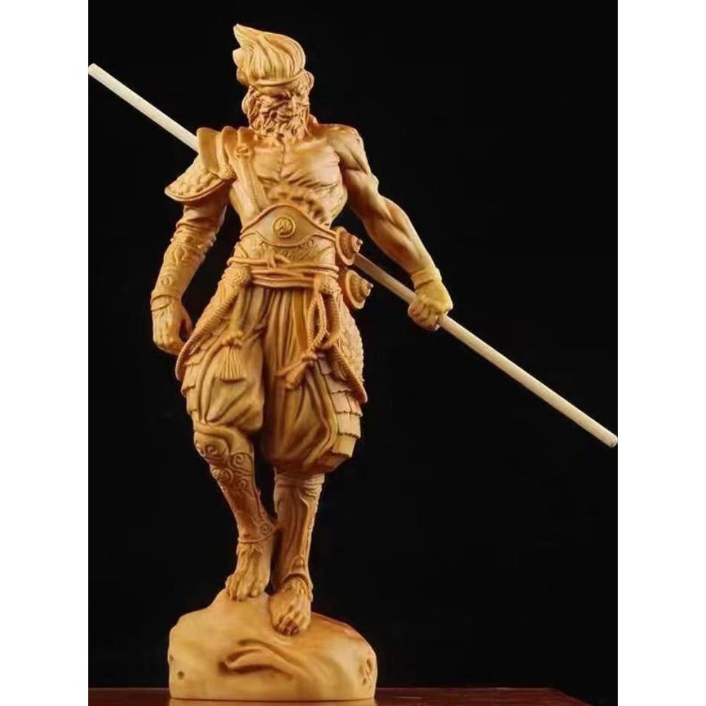 土加木雕地狱火猴古代神话孙悟空实木雕刻家居工艺品十二生肖猴饰