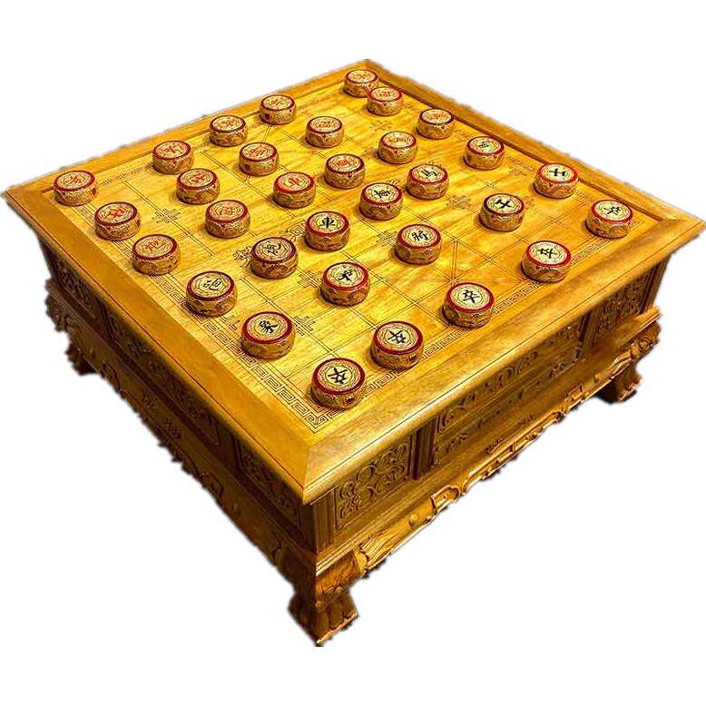 金丝楠木中国象棋折叠高档大红酸枝黑檀实木手工三用棋盘定制套装