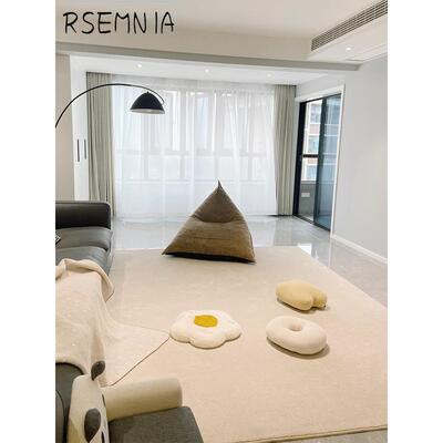 RSEMNIA地毯客厅高级轻奢北欧现代茶几毯加厚纯色卧室定制大地垫