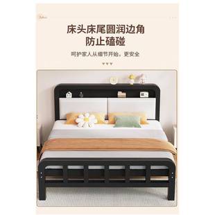 铁艺床双人床家厚985用1加米8双铁人床粗加1米5儿童床架单人出租