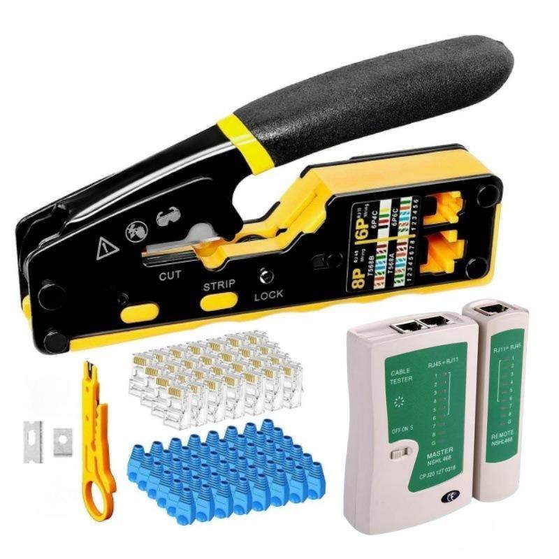 金工具组合用套装孔钳子五网线钳R家J45通798水晶头剥线器