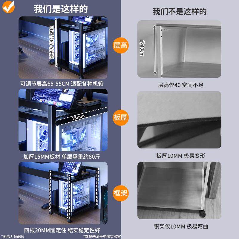 电竞房电主机托架G316AG5用多层可移动机底座脑置物架箱落地家桌