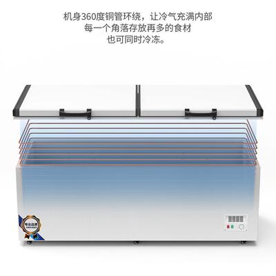 冰柜商大卧容量冰箱用家用冷藏保鲜冷冻两用管铜式冷85011柜单双