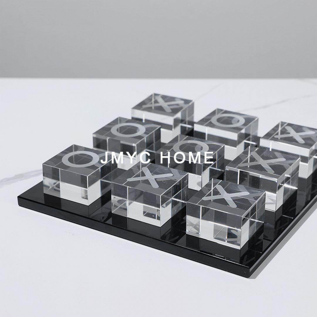 简约UPG轻奢水晶棋盘摆件样板间售楼处柜客厅茶意几床式头软装饰,家居饰品,装饰摆件,淘宝优惠券,粉丝福利购,淘宝优惠卷