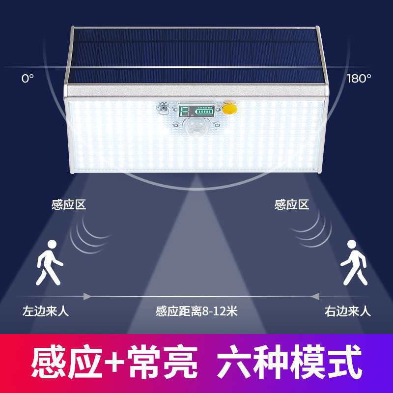 太阳能户外灯家用大功率照明路灯超亮别墅庭院大门口人体感应