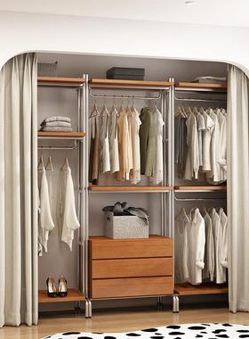 属开放式衣柜铁艺步入o37774式衣架落地卧l室砌墙衣橱ft金衣帽间