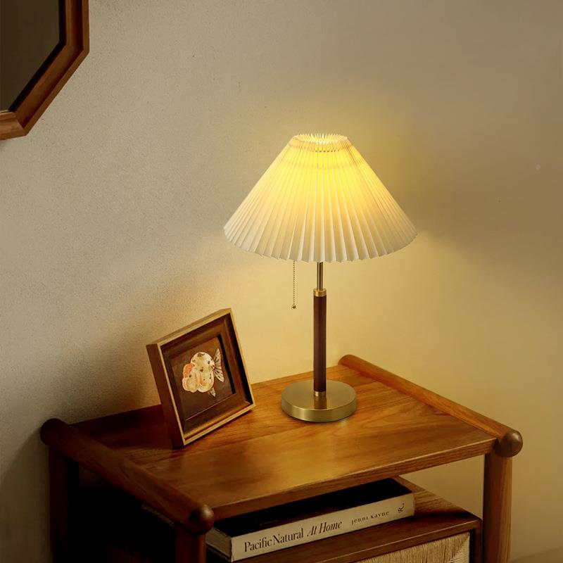 床头台古灯卧室灯百灯褶装饰小夜白原木中书房客氛蜡PWS围灯